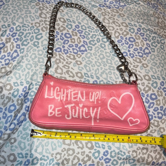 Vintage Pink Juicy Couture Purse Shoulder Bag Handbag Y2K - Lighten Up Be Juicy - Picture 5 of 11